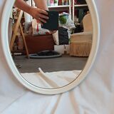 Miroir métal blanc de 1970