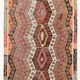 6x12 Multicolor Orientel Kilim Rug, Handmade Wool Kilim Rug, 185x350Cm