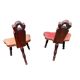 Pair of vintage French three-legged chairs with Breton style backrest, wooden seat 1960s