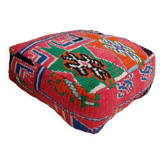 Handmade Berber pouf in wool 60 X 60 X 20 CM