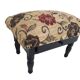 Foot Rest Stool Upholstered Floral Velvet Fabric With Drawer Vintage Deco