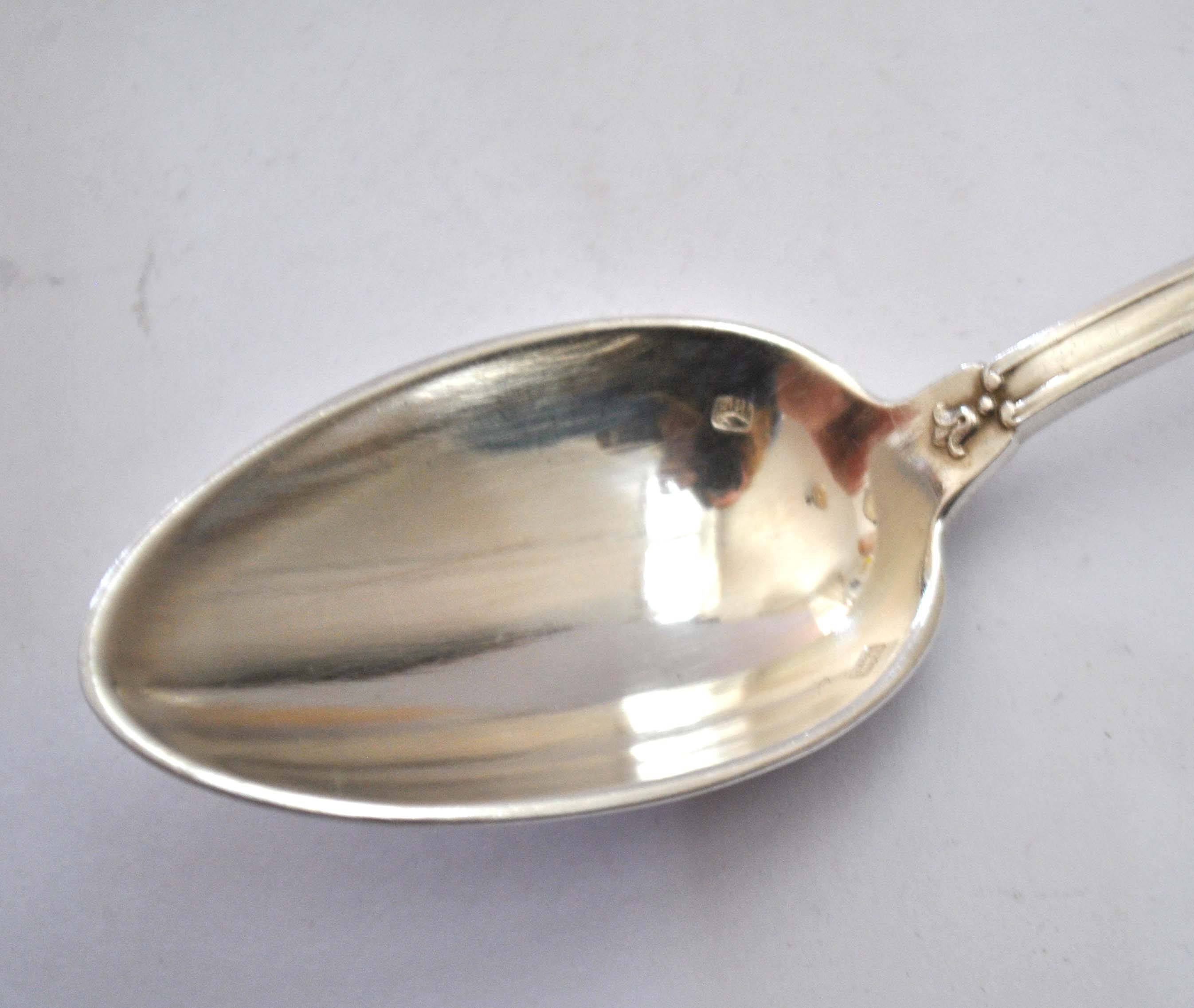 SFAM 12 EMPIRE dessert teaspoons in silver metal model "Sans embarrass" 14.5cm