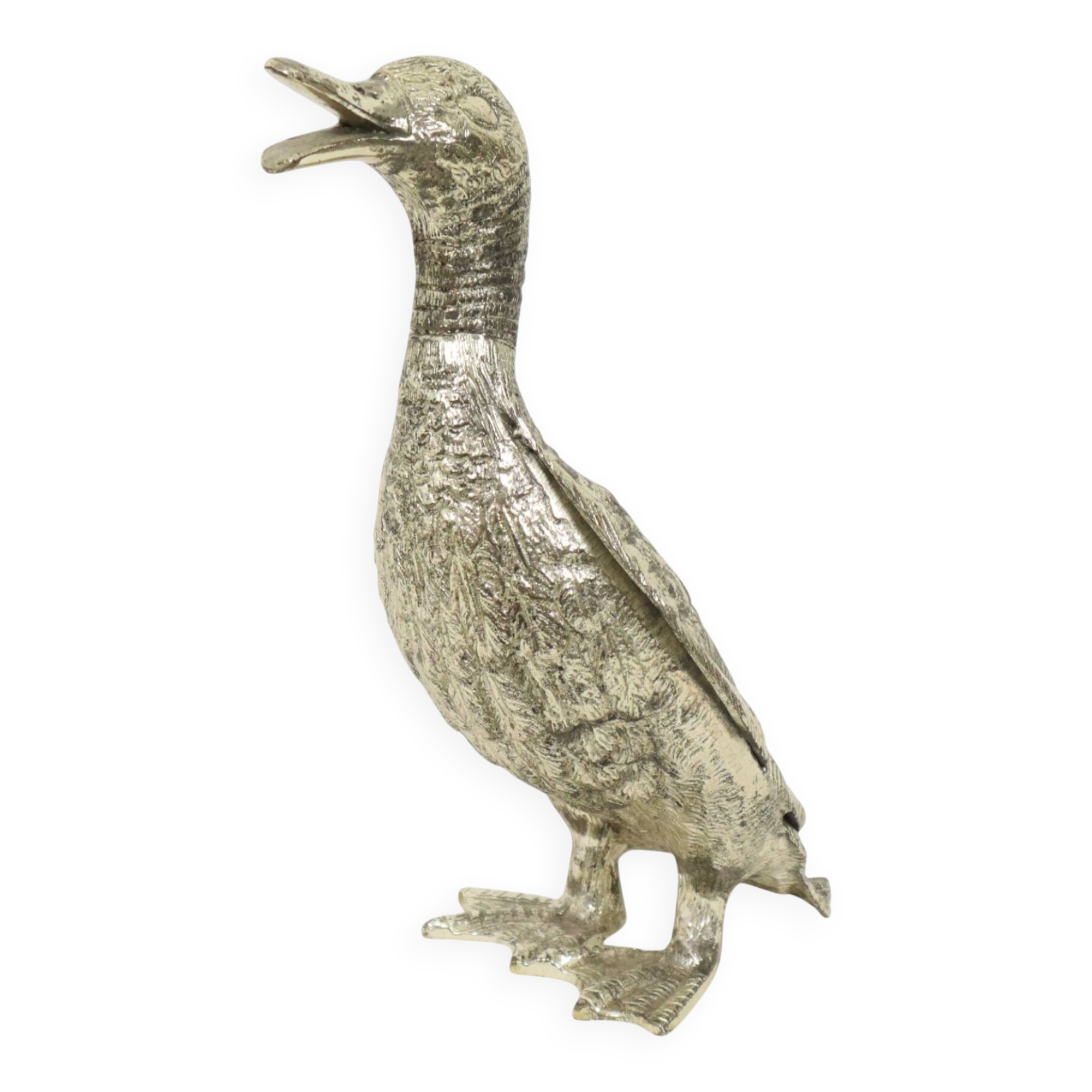 Silver-colored Duck Statue Sculpture Mauro Manetti Style 1970s