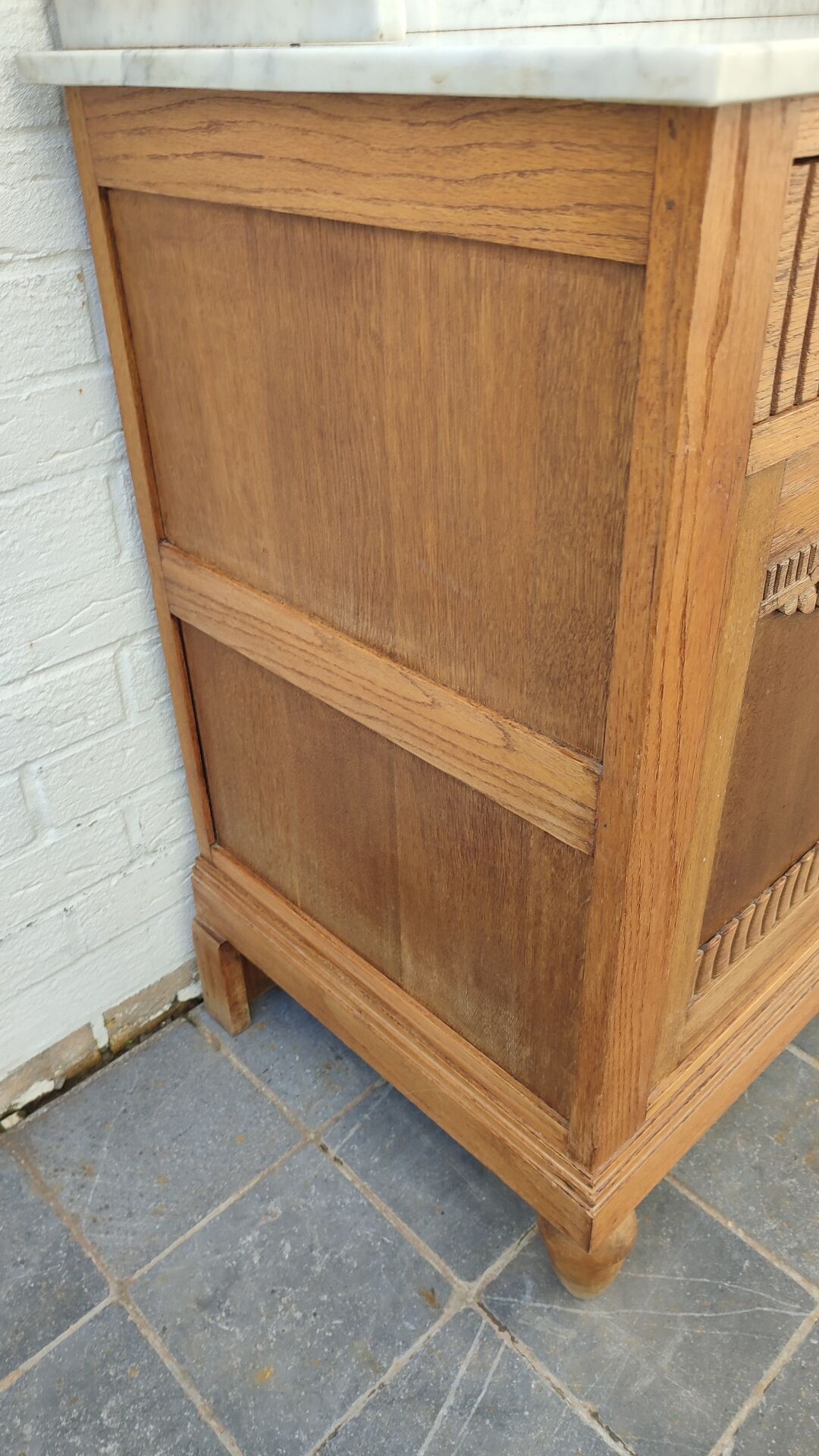 Art Deco oak and marble sideboard