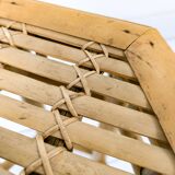 Table d'appoint vintage Tabouret de fleur Banc de fleur Mid Century Bambou Table de nuit Tabouret de