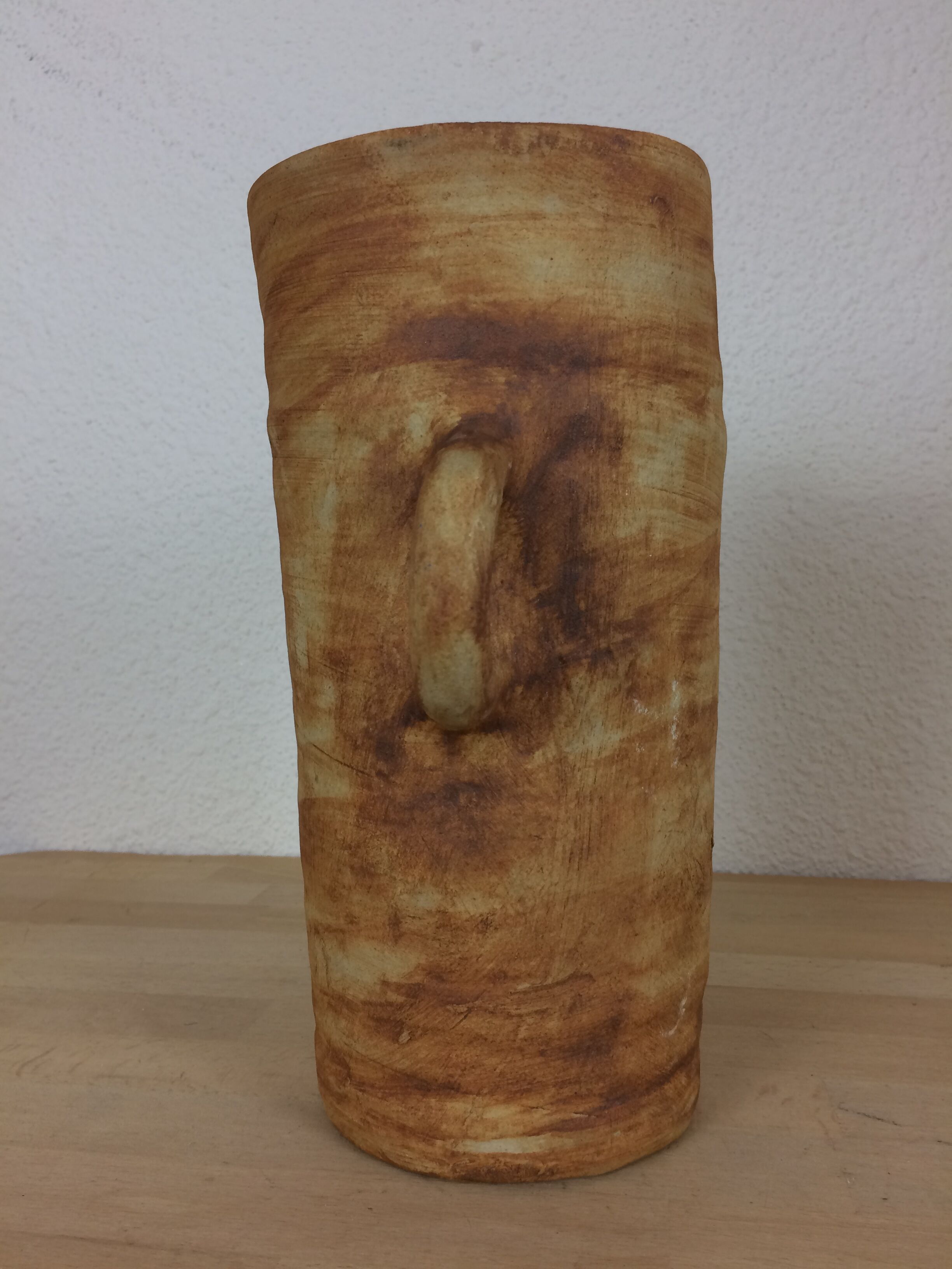 Brutalist stoneware pitcher, flower decoration, Poterie de la Colombe Vallauris