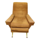 Old velvet heating chair on metal legs