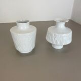 Set of 2 OP Art Biscuit Porcelain Vases by Edelstein Bavaria, Germany, 1970s