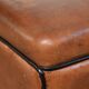 Ottoman, pouf en cuir de mouton cognac