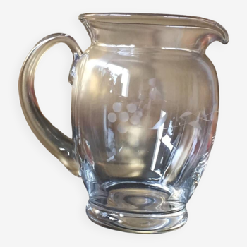 Water pitcher - engraved flower motif