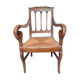 Armchair with gilded rye straw seat in solid walnut, Restoration period, circa 1820