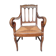 Armchair with gilded rye straw seat in solid walnut, Restoration period, circa 1820