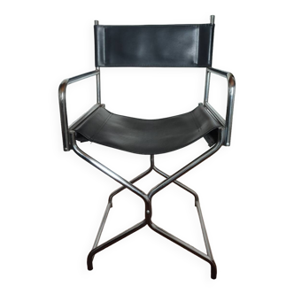 Tubular steel and leatherette chair