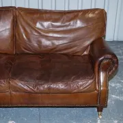 Balmoral 3-Seater Leather Sofa in Heritage Brown by Halo