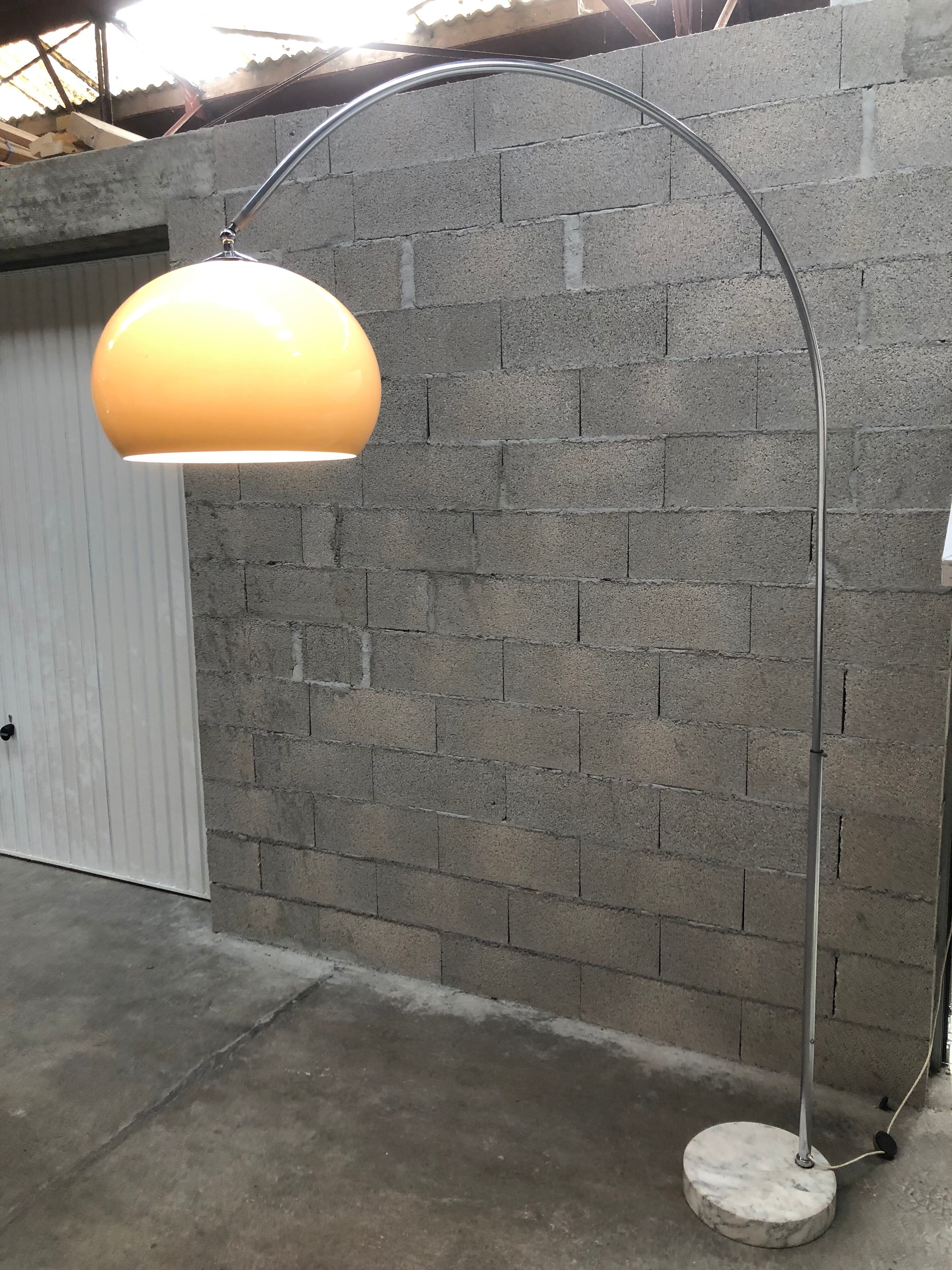 large vintage chrome arch lamppost 70s