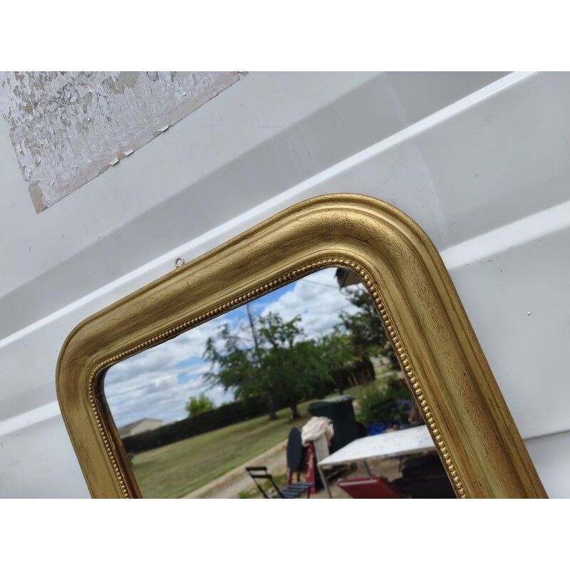 Miroir 19ème bois et stuc doré