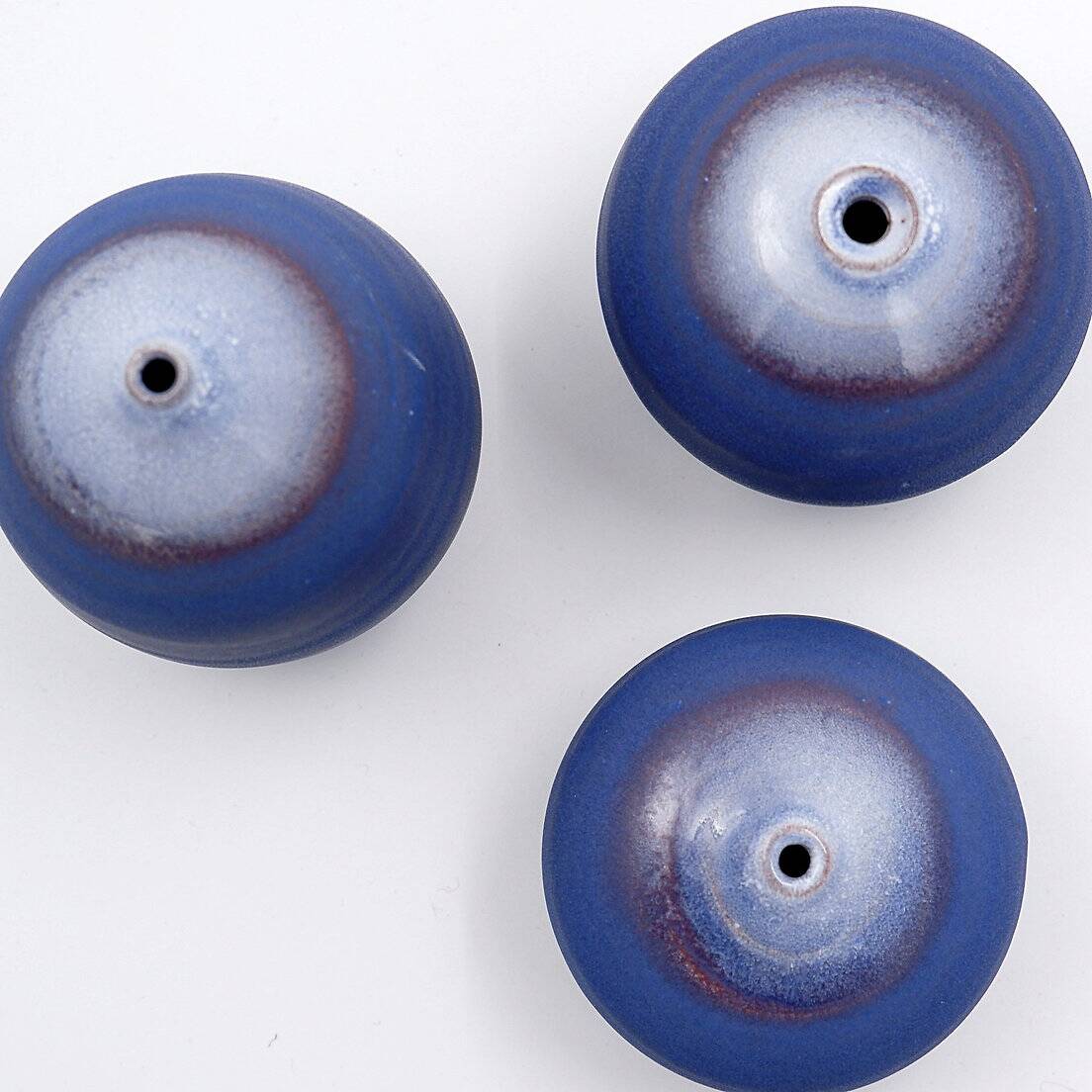 Set of 3 vintage blue miniature ceramics by Antonio Lampecco - Belgium