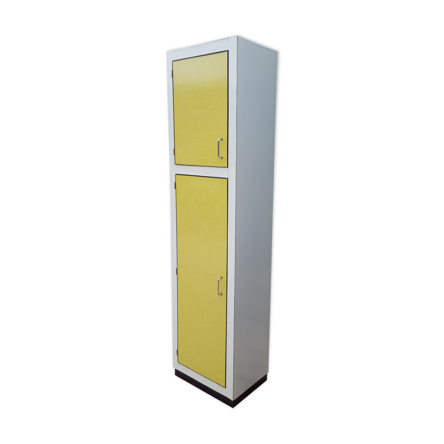 Vintage storage cabinet formica yellow