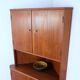 Vintage Danish teak corner cabinet, retro 1960s style.