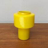 Mid-century yellow glass table lamp model 120 by Uno & Östen Kristiansson for Luxus, Vittsjö, Sweden, 1950s.