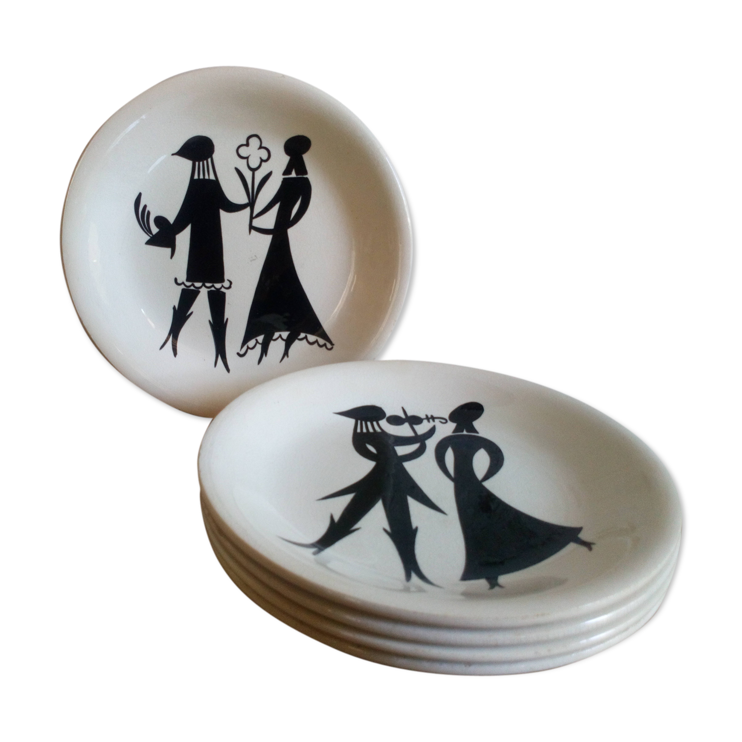 Five dessert plates Sylvestre edition of Longchamp