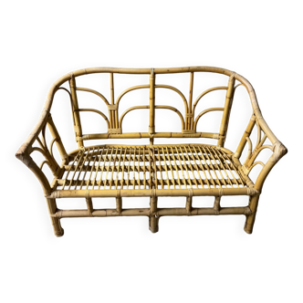 Rattan wicker sofa from the 60s/70s