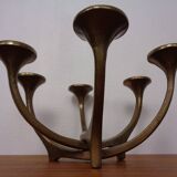 Brutalist Bronze Candleholder by Michael Harjes, 1960s