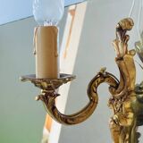 Louis XV bronze wall light with a flowing branch design and acanthus leaf decoration.