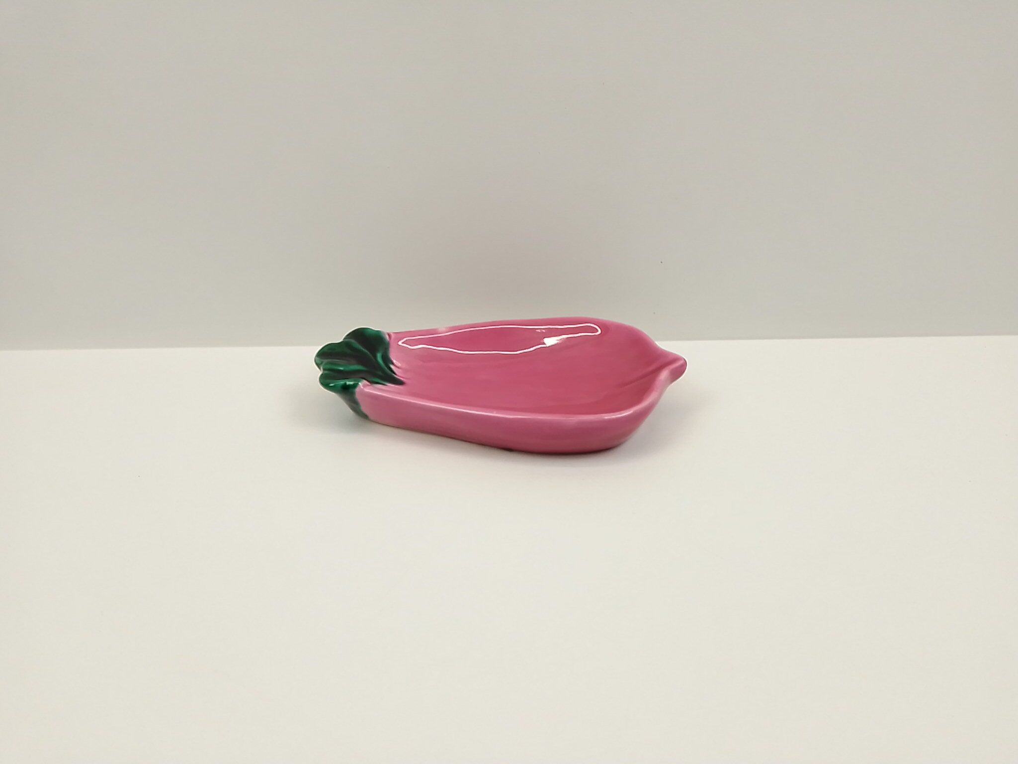 Pink and green serving dish Vallauris