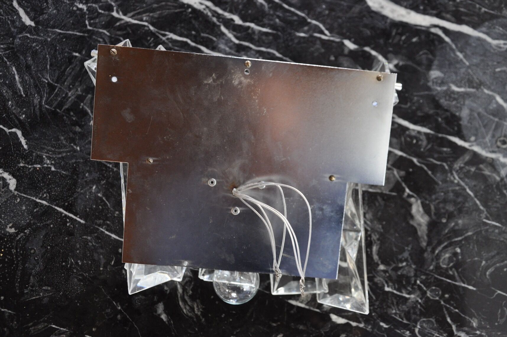 Regency wall lamp by Kinkeldey, 2 levels glass, Germany, 1970