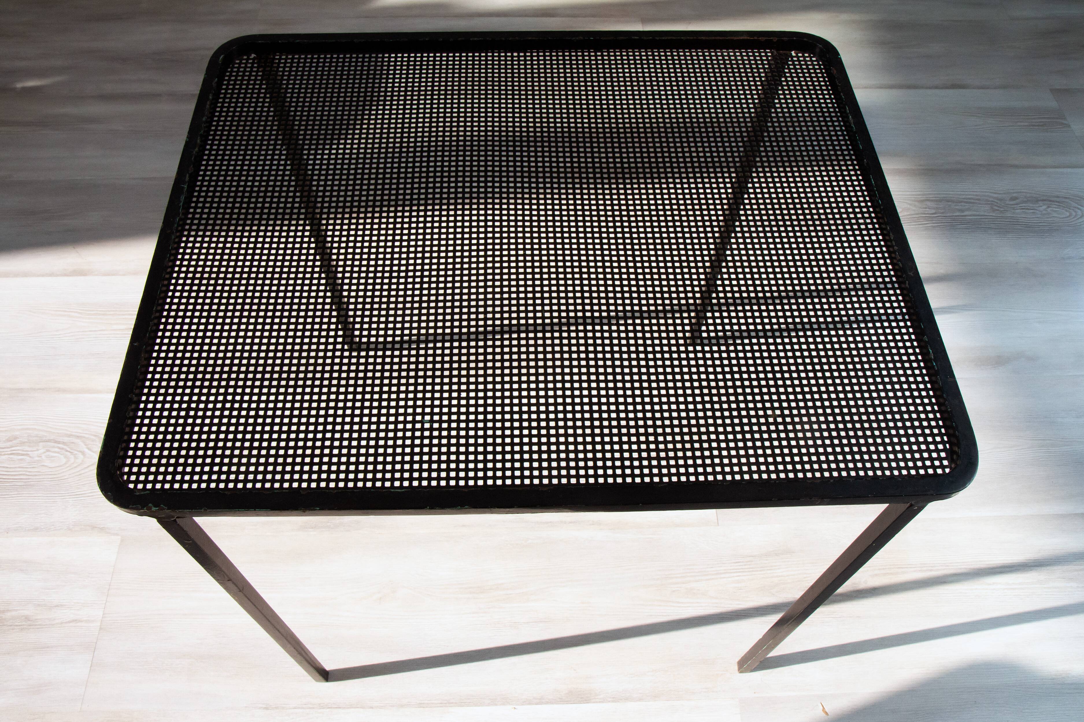 Coffee table from the 1950s, perforated metal attributed to M Matégot