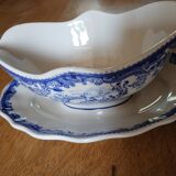 Saucière ancienne en faïence de Lunéville