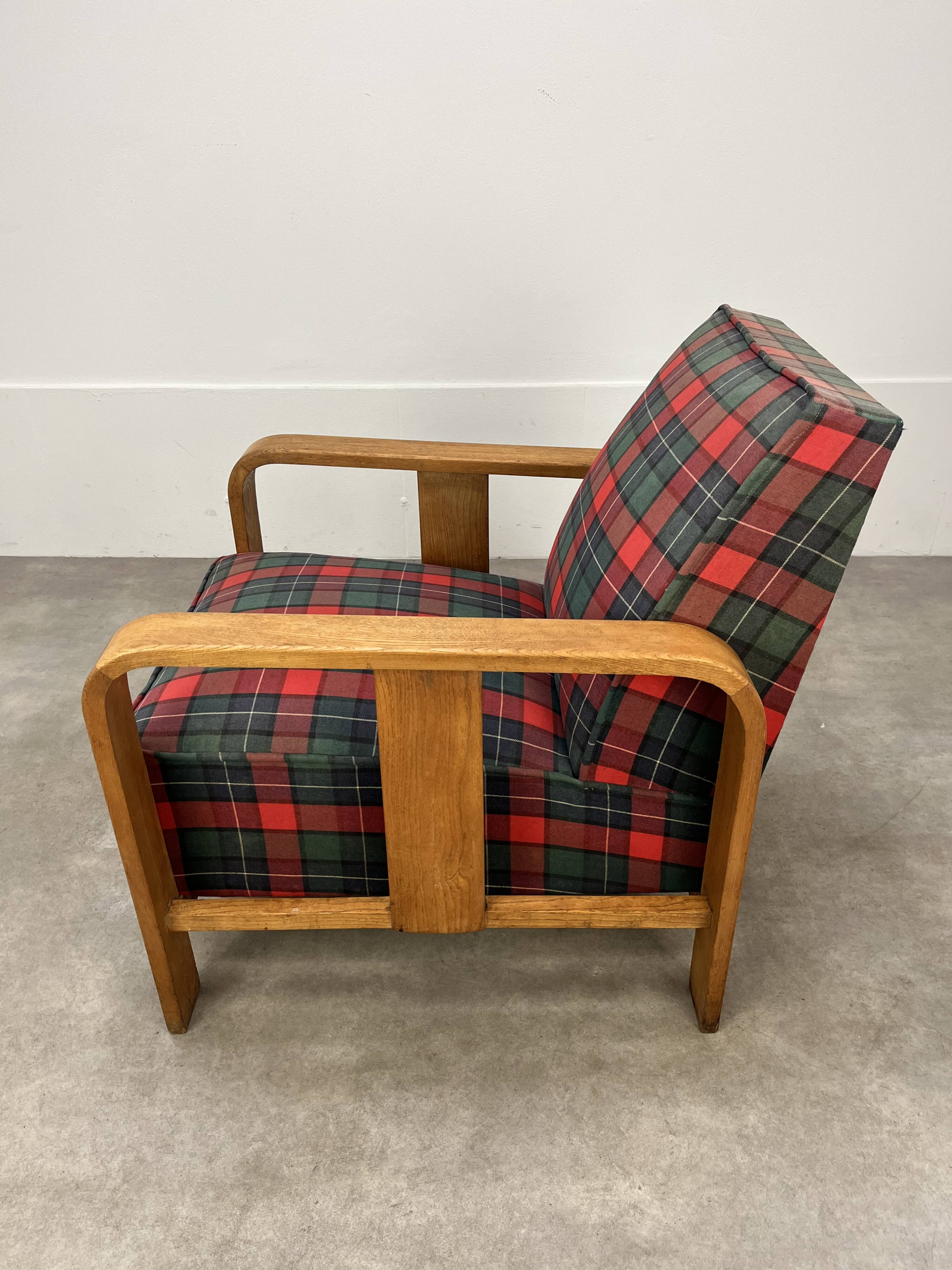 Art Deco wooden armchair from the 1930s