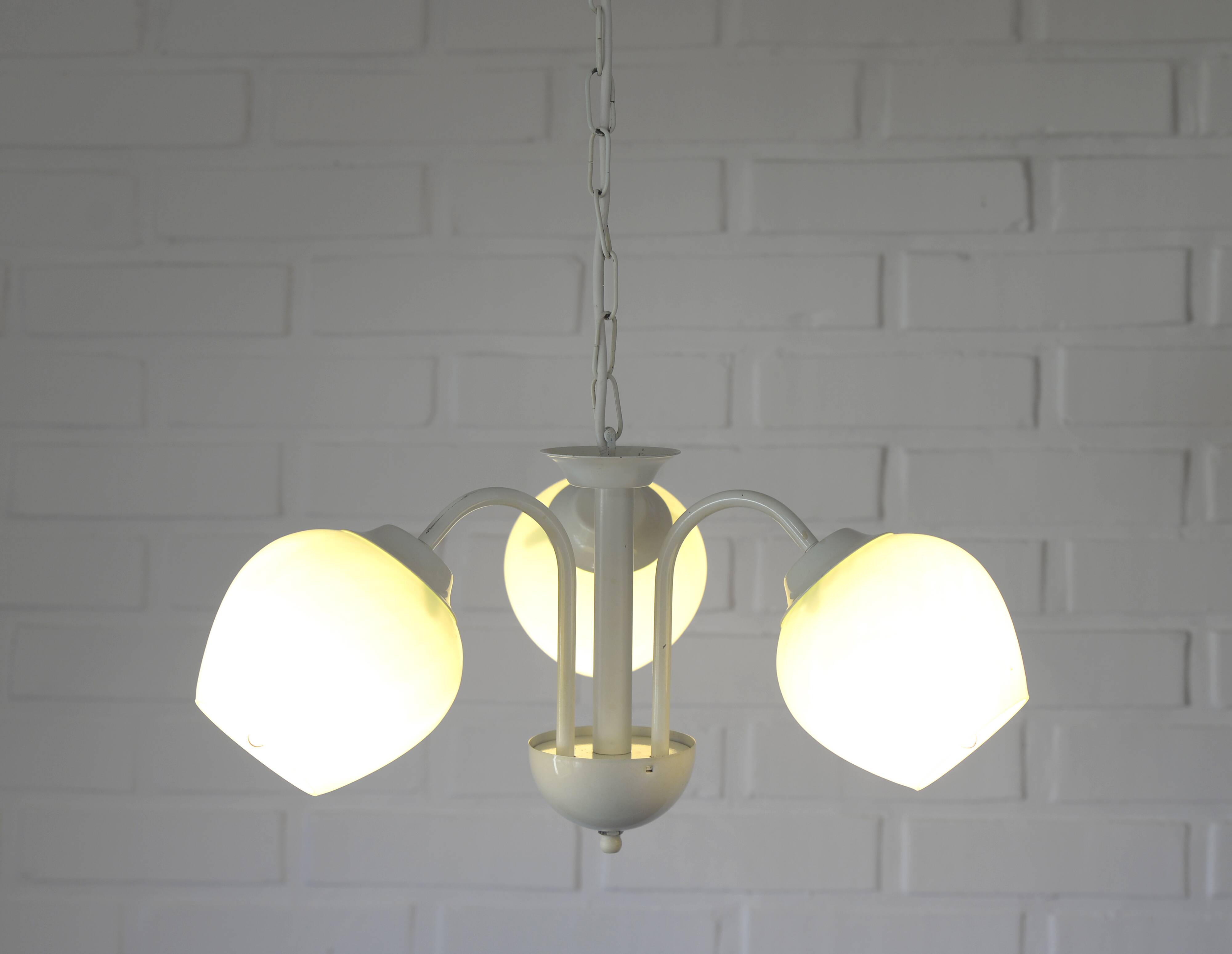 Vintage Elegant Pendant Lamp, Shabby Chic White Chandelier, Mint Green
