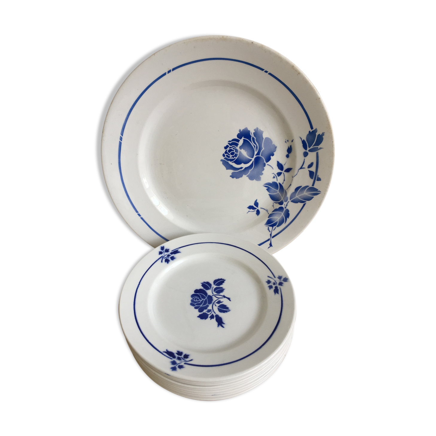 Lot 10 plates and flat