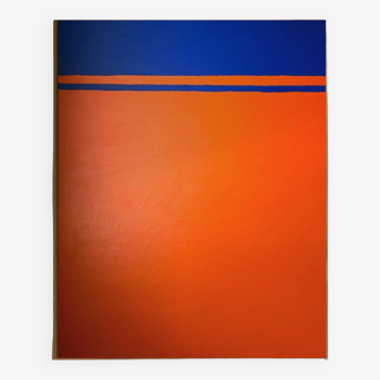 Contemporary abstract "orange horizon" 92x73 cm