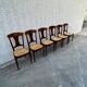 Set of 6 cherry wood chairs with straw seats
