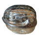 Walnut-shaped box in silver metal