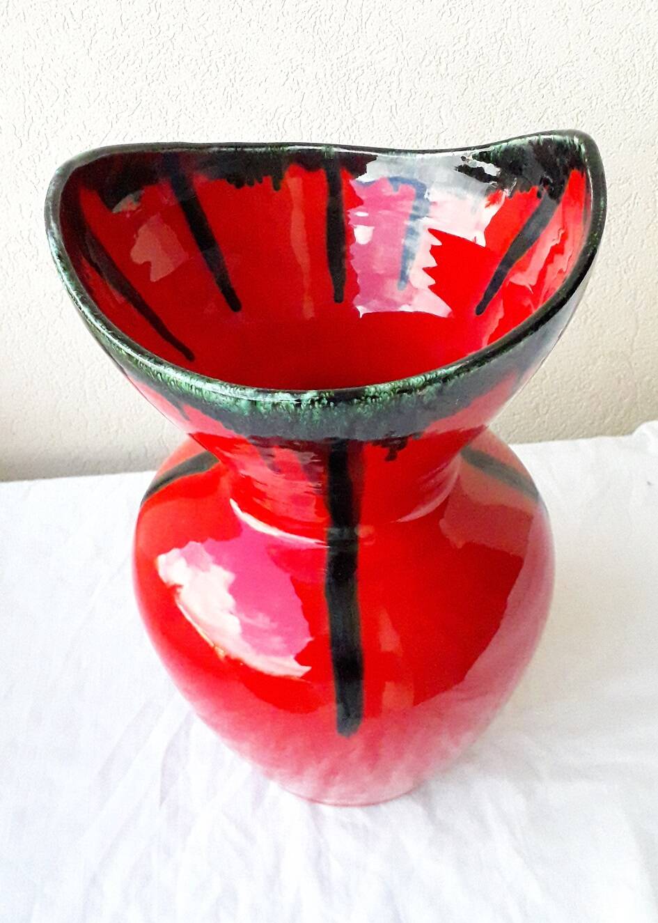 Red ceramic vase from Vallauris