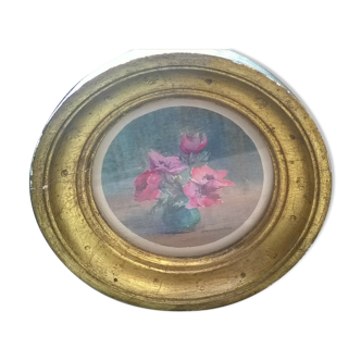 Tableau miniature "vase de fleurs"