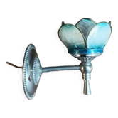 Applique lampe Lotus fleur pétale nacre base métal chromé patiné dp 1123672
