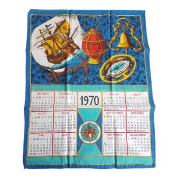 1970 calendar towel to frame