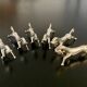 6 horse-shaped metal knife holders