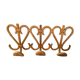 Vintage rattan wall coat holder with 3 pateres