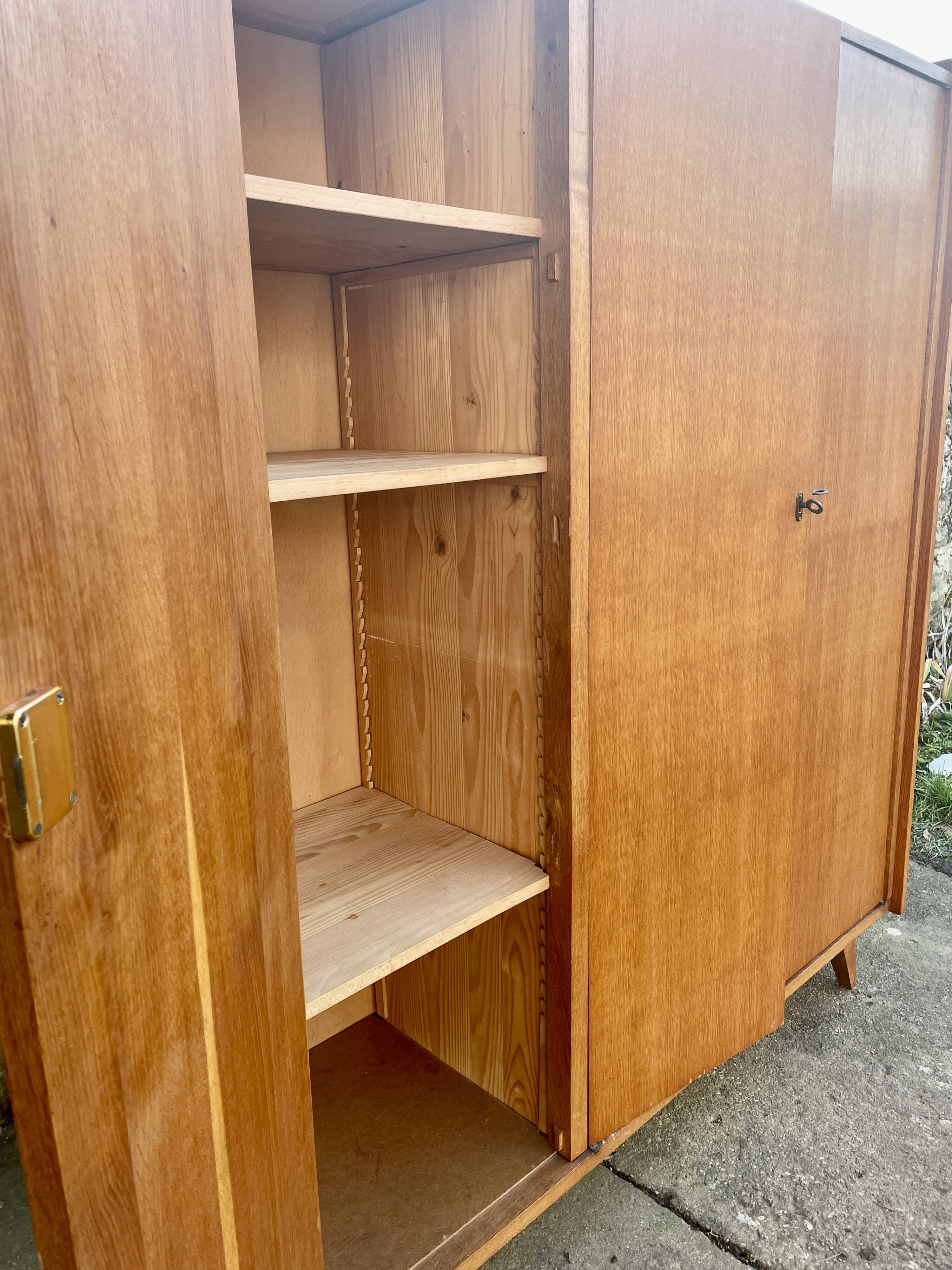 Blonde wood wardrobe 1970