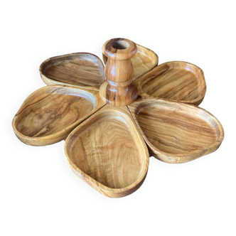 Olive wood appetizer dish