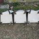 Suite of 6 dining chairs 50'S s imitation gray leather