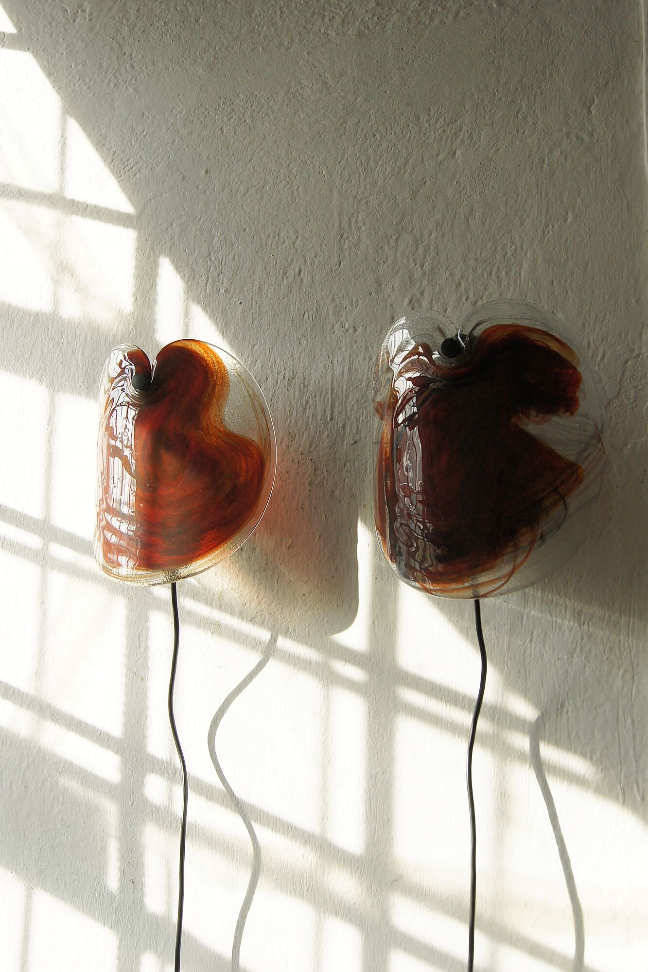Vintage Glass Sconces by Per Lutken for Holmegaard, 1970s, Set of 2