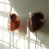 Vintage Glass Sconces by Per Lutken for Holmegaard, 1970s, Set of 2