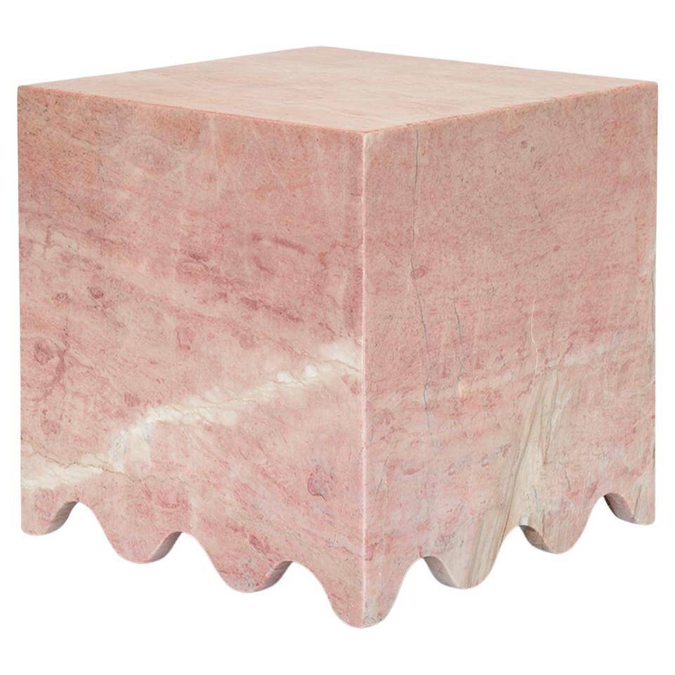 Table d'appoint en marbre rose "Flow